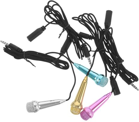 Mini Micrófono de Condensador 4 Piezas para Móvil Cable | Portátil y Compacto, Uso en Smartphones y Tablets, Plástico y Metal, Entrevistas y Gaming Streams