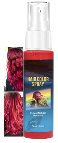Spray de coloration temporaire pour cheveux rouge, teinture pour cheveux colorée, teinture pour cheveux rouge instantané, non collant et lavable, formule douce