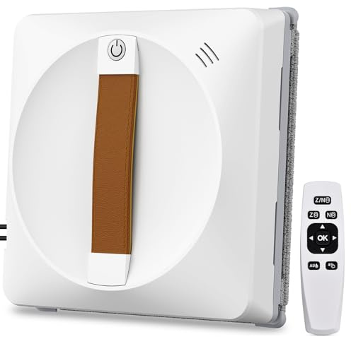 Ehomfory Fensterputzroboter Kompaktes Design, 4 Düsen Ultraschallzerstäubung, 3 Reinigungsmodi, Mehrere Schutzsysteme, Kantenerkennungsfunktion, Intelligente Wegplanung, Anti-Rutsch-System