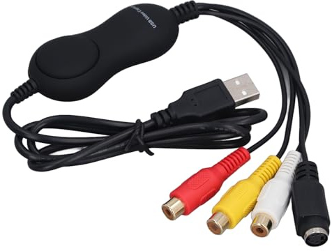 RASTKY Enregistreur de Convertisseur de Carte de Vidéo USB 2.0 UVC pour, TV DVD VCD CCTV Magnétoscope DVR, Carte de USB en Plastique