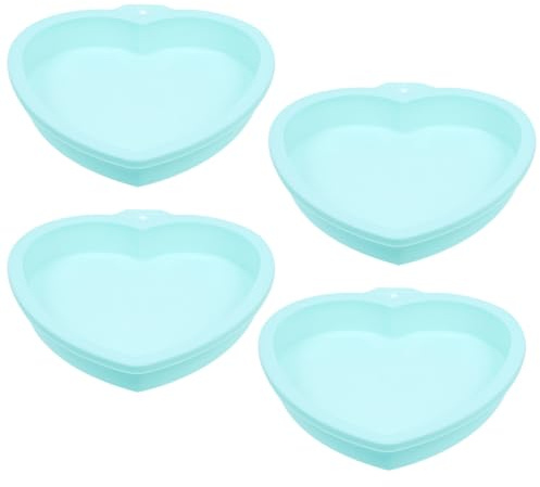 JOINPAYA Set da 4 Stampi in Silicone a Forma di Cuore 20 Cm, Resistenti Alte Temperature, Antiaderenti per Dolci Fai da Te, Mousse e Torte Casalinghe e Professionali