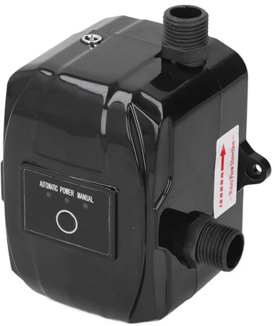 FTVOGUE Pompa Booster Pressione Acqua Tubo da Giardino 180W 35L/min 25m Motore a Magnete Permanente Sollevamento Automatico Manuale Integrato con Basso Rumore IP56 Impermeabile per