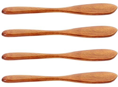 BUGUUYO Cuchillos Untadores de Mantequilla Esparcidores para Mermelada Juego de 4 de Madera para Cortar Pasteles y Bollos Hogar y Tiendas de Postres