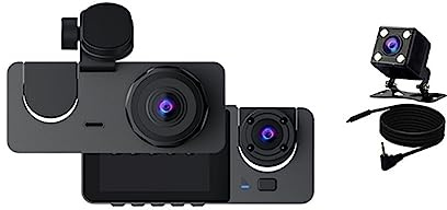 3 Channel Cam Car DVR 1080P Camera Lens Vehicle Video Drive Recorder Mini Dvrs Black Box Parking Monitoring Ultra HD Recording(3 Channel-CC,None)