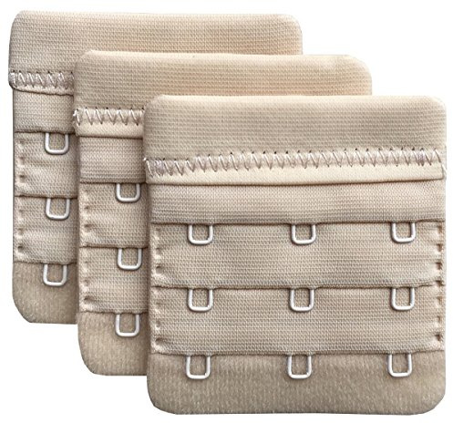 Chanie Femme Lot de 3 Doux Confortables Extensions de soutien-gorge 3 Crochets, 6,1cm x 5,8cm
