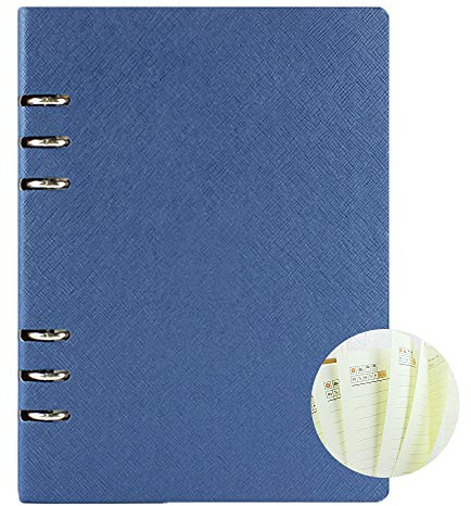 A6 Binder liniert Notizbuch Executive Origanizer nachfüllbar Planer rund Ringbuch Ledereinband Notizblock