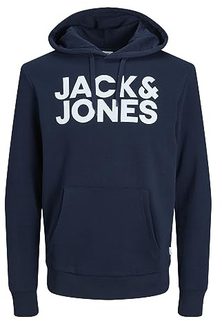 JACK & JONES Herren Jjecorp Logo Sweat Hood Noos Kapuzenpullover, - Navy Blazer, M