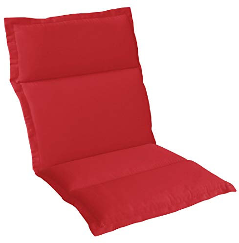 OUTLIV. Sesselauflage Baumwolle/Polyester, Schaum- und Vliesfüllung, pflegeleicht, witterungsbeständig, inkl. Fleckschutz-Ausrüstung, Rot, 98x50x5 cm