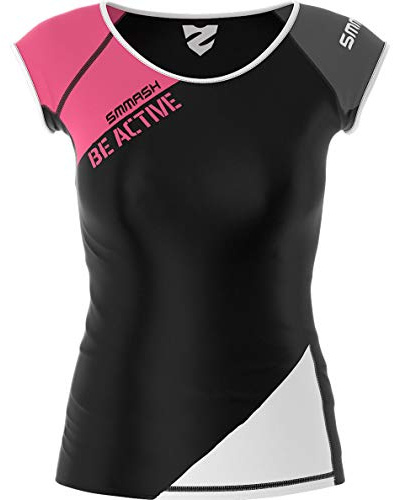 SMMASH Camicia Funzionale Camicia da Donna A Compressione Camicia Sportiva A Manica Corta Traspirante con Tecnologia Seconda Pelle Fitness Top Outdoor