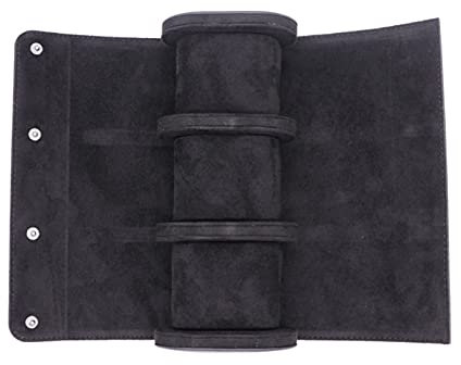 Syfinee 3 Schlitze Uhrenrollen-Box, tragbar, multifunktionale Uhren-Aufbewahrung, Reise-Etui, tragbare Leder-Uhrenrollen-Box, Uhrenrollen-Organizer, Uhren-Halter, als Geschenk