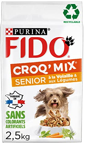 PURINA Fido Croquettes pour chien sénior à la volaille et légumes 2,5 kg