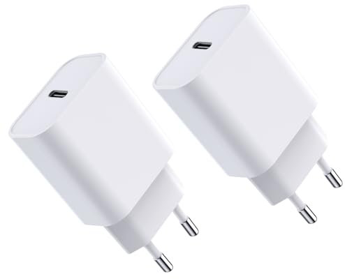 Seadmit 20W USB C Adapter, USB-C Laddare kompatibel med i-Phone 17/16/15/14/13 Plus Pro Max Mini, i-Pad, Air-Pods, Samsung Galaxy S25/24/23, USBC Plug Nätadapter Snabb Laddare (2 Portar)