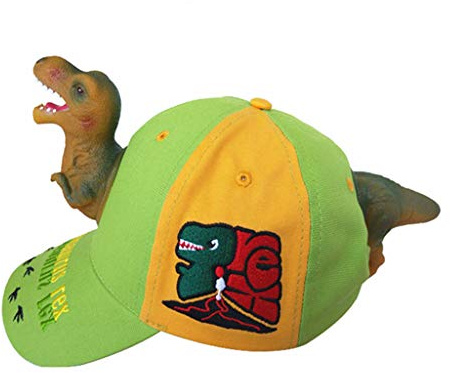 DAISHIAO Gorra de béisbol de dinosaurio feroz de dibujos animados 3D para niños adultos Sombrero de Snapback de ala ancha divertida