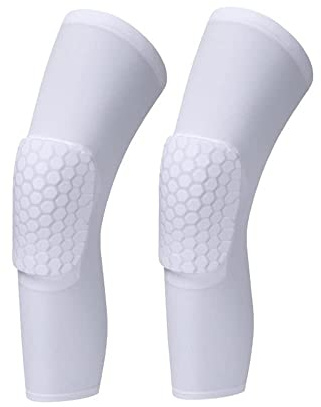 Atmungsaktive Basketball-Knieschützer, Sechskant-Waben-Kompressionsknieschoner, schützende Sport-Kniebandage für Volleyball, Rodilleras, lang