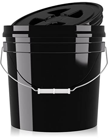 chemicalworkz Performance Bucket Wascheimer für die Auto Handwäsche inkl. Deckel (schwarz) | 3,5GAL/13L + kompatibel mit Detail Guardz Dirt Lock & Scrub Wall, Dirt Trap Schmutzsieb & Gamma Lid
