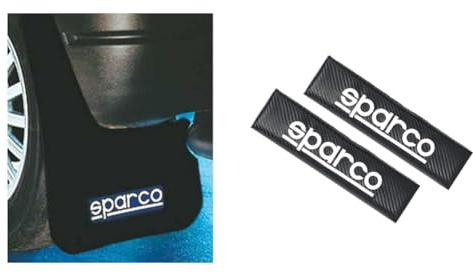Sparco 03791NR SP03791NR, Nero & SPC1206CB 1 Set de 2 Cuscinetti Cintura di Sicurezza Auto Look Carbon universali