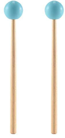 2 StüCke Sanft Gummi Kopf Sticks SchläGel für Glocken Spiel Xylophone Musik Instrumente Teile GrüN