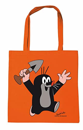 Logoshirt® Der kleine Maulwurf Baumwolltasche 38x42 cm | Der kleine Maulwurf - jubelnd mit Schaufel, süßes Originalmotiv für Maulwurf-Fans, bedruckt, lange Henkel, ideal für Alltag