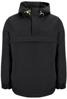 crazy4sailing Unisex Texel Anorak Segeljacke – wind- und wasserdicht, atmungsaktiv, leichter Segelanorak mit Kapuze & Taschenkomfort Schwarz XXL