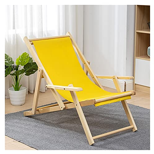 Gartenliege Outdoor Sling Chair Tragbare Klapplounge Liegender Verstellbarer Rasensitz, Klappbarer Strand-/Garten-Liegestuhl aus Holz, Tragbare Camping-Liegestühle Lounge Good