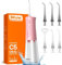 Bitvae Water Dental Flosser for Teeth Cordless, Water Teeth Cleaner Picks for Cleaning with 3 Modes & 5 Intensities, Oral Irrigator with 6 Jet Tips, IPX7 Waterproof, USB Rechargeable, Pink