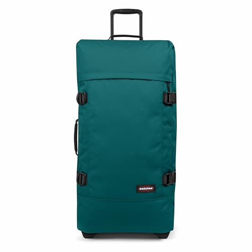 Eastpak Tranverz L Koffer 121L (79 x 40 x 33 cm), großer Reisekoffer mit Rollen, robustes Gepäck mit 2 Fächern, Teleskopgriff & TSA-Schloss - PEACOCK GREEN
