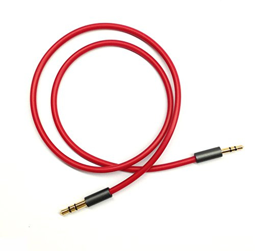 ABLET 50cm vergoldetes Design 3.5mm auf 2.5mm männlich Auto-Zusatzkabel Kabel Kopfhörer Audiokabel Kompatibel mit Bose Kopfhörer, für JBL Kopfhörer, Smartphone Tablet MP3 Player Rot
