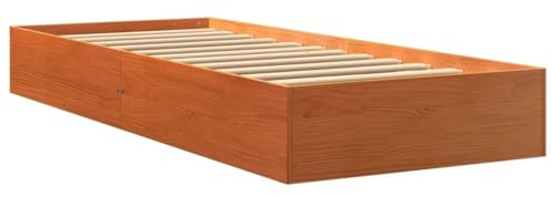vidaXL Bed Frame without Mattress Wax Brown 75x190 cm Small Single Solid