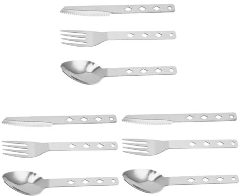 BESPORTBLE 3sätze Faltbares Besteckset Aus Edelstahl Teiliges Campingbesteck Mit Löffel Und Messer Tragbar Für Outdoor-aktivitäten Picknicks Grillen Und Reisen