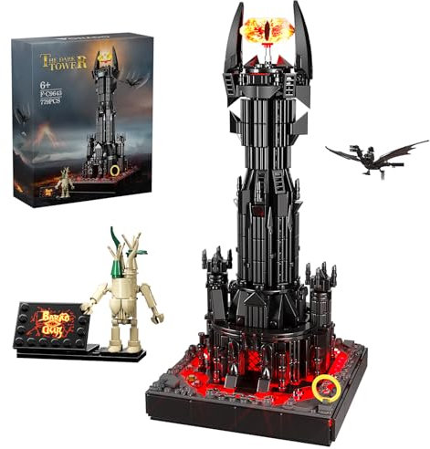 ZIQILIGHTING The Lord Magic of Rings Dark Tower Bausatz - Castle Architektur Spielzeug Modell mit LED, MOC Klemmbausteine Ideas Geschenk für Film-Fans Erwachsene und Kinder Gealtert ab 6 (779Stück)