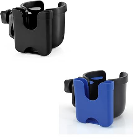 Accmor Portavasos para cochecito con soporte para teléfono, soporte universal para vasos para Uppababy Nuna Doona, soporte para teléfono 2 en 1 para cochecito, bicicleta, silla de ruedas, andador