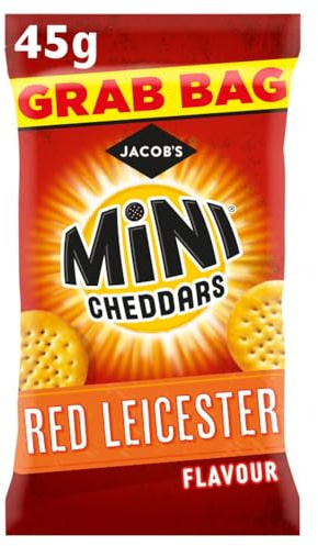Jacob's Mini Cheddars Red Leicester Snacks Grab Bag 45g (Pack Of 30)