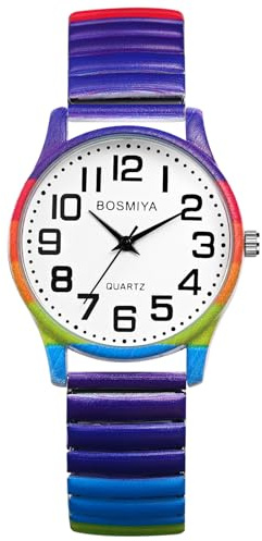 JewelryWe Orologio da Polso Da Donna, Cinturino in Metallo Lega Colorati Retro Vintage Orologio al Quarzo Piccolo, Buon Regalo per Donna, Festa della Mamma