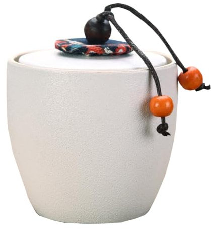 Caja de té portátil de cerámica para el hogar, tarro de té, caja de lata de té, organizador de alimentos, mini organizador de té, color blanco