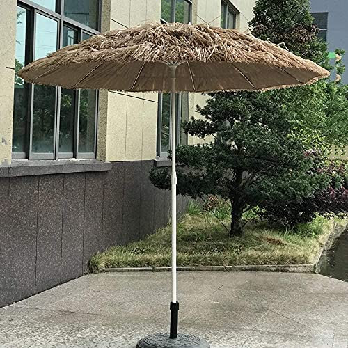 NSTVVEE Sombrillas de jardín Sombrilla de Paja de Playa al Aire Libre de 2,1 Tres Metros Sombrilla de Paja de Estilo Hawaiano Sombrilla de Paja para jardín y Terraza Piscina con Base de in