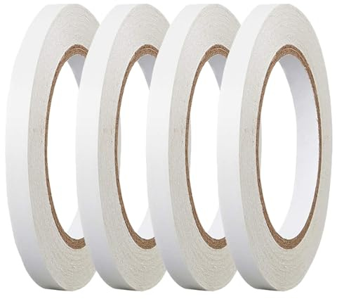 BPTZYLN 4 Rolls Double Sided Tape Double Sided Tape Craft Double Sided Sticky Tape Multipurpose Suitable for Office Crafts DIY Photos Wallpaper Scrapbooking Sewing Handwork Decorations