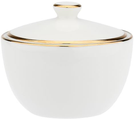 LA PORCELLANA BIANCA - Zuccheriera in porcellana, diametro 10cm, altezza 7.3cm, collezione Maestà