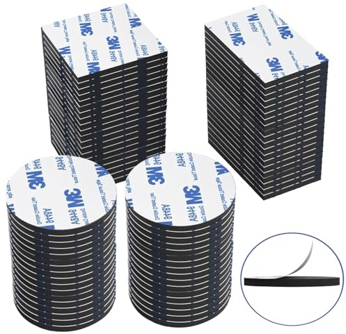 D.SKING Lot de 80 rubans adhésifs en mousse double face en forme de carré - Noir - Forte adhérence - Pour bricolage, artisanat, maison, salle de bain, cuisine (80, blanc)