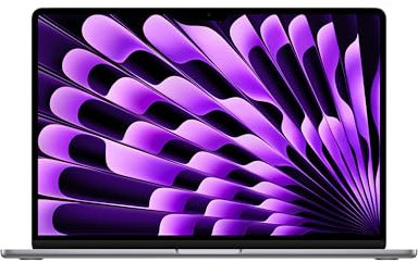 Apple 15 MacBook Air Laptop mit M3 Chip: 15,3 Liquid Retina Display, 24 GB gemeinsamer Arbeitsspeicher, 512 GB SSD Speicher, beleuchtete Tastatur, 1080p FaceTime HD Kamera, Touch ID, Space Grau