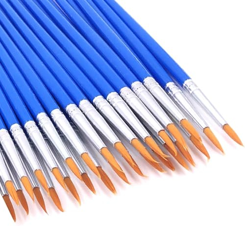 60 Round Pointed Paint Brushes,Kids Small Paint Brush Bulk Nylon Hair Classroom Brushes for Acrylic Oil Watercolor Detail Painting Rock Face Egg DIY Painting