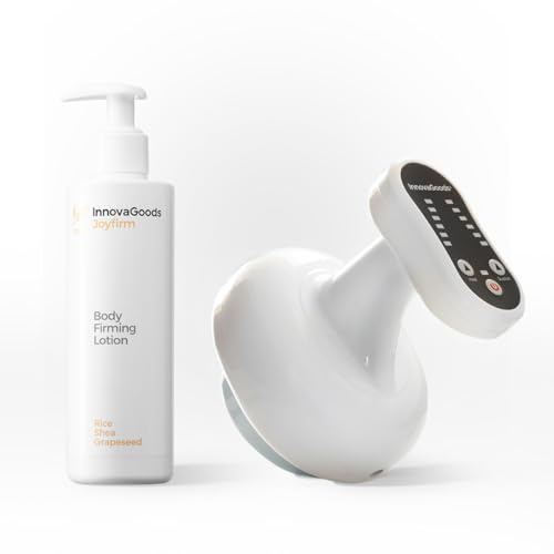 InnovaGoods® Set trattamento anticellulite riduttore Riso, x1 lozione per il corpo rassodante, tonifica, rinfresca e idrata, x1 massaggiatore anticellulite per aspirazione e calore effetto termoattivo