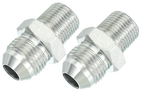 PATIKIL Doppelnippel Reduzierstück Rohrverbinder Rohradapter 3/4 Außengewinde 37° Flare JIC x 3/8 Außengewinde NPT, 2 Stück Rohrfittingnippel Duschschlauch Adapter für Industrie