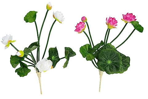 Ciieeo 3 Sätze Künstlicher Lotus Pflanzen Gefälschter Farn Künstliche Blumen Hängepflanze Künstliche Seerose Anlage Tulpe Brunnen Gefälschte Blumen Künstliche Pflanze Plastik 2 Stücke * 3