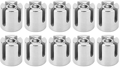 Cross Cable Clamps, 10st Cross Wire Rope Clip Rostfritt Stål Kabelklämmor för Väggtråd Trellis System (M8 3mm)