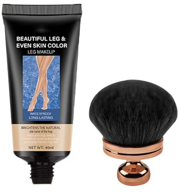 Körper Make Up Wasserfest Abdeckcreme Mit Extra Großer Körperpinsel, Wasserfestes Bein-Make-up ohne Übertragung, Tattoo Abdecken Wasserfest, Body Coverage Perfector Für Beine Make Up (Set #2, 30g)