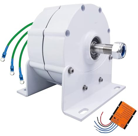 Generador de imán permanente de 10000 W/12000 W, alternador de CA trifásico sin engranajes para turbinas eólicas y acuáticas, controlador de 24 V, sistema de energía renovable de alta eficiencia