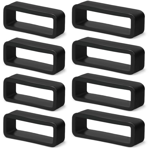 Tweruna 8 PCS Black Watch Band Holder Loop, 20mm/22mm Silicone Watch Strap Holder Replacement Accessories, For Smart Watches Band Wristband Replacement