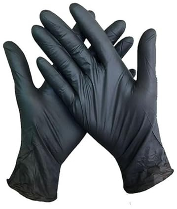 Guanti monouso in lattice di gomma nitrilica da 20 pezzi for cucina, lavaggio piatti, lavoro, giardino, pulizia domestica, salone bellezza(Black 20PCS,L)