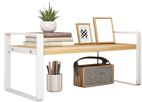 FANSHINUO Eleganter Schreibtisch-Organizer aus Eisen und Holz, für Bürotisch oder Arbeitszimmer, ideal zum Entwirren von Arbeitsbereichen, Büchern und Schreibwarenhalter
