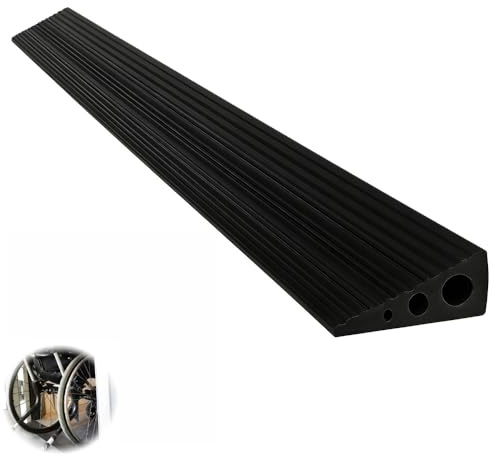 CUTIS Türschwellenrampe, 90x10x3.5 cm, Rampe Saugroboter, Rampe Türschwellefür, Geeignet für Saugroboter, Kinderwagen, Rollatoren und E-Scooter, Schwellenrampe (Schwarz)